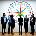 **Image Prompt 1:** A vibrant, dynamic scene showcasing a diverse group of people (employees, leaders) actively collaborating, making decisions, and supporting each other with a sense of unity and purpose. Their actions are subtly guided by an internal, glowing core (like a compass or an interwoven DNA helix pattern), symbolizing "living values." In the background, partially visible, a rigid, corporate poster on a wall displays generic, lifeless value statements, contrasting sharply with the energy of the foreground. The overall mood is one of cohesion, resilience, and authentic organizational strength.