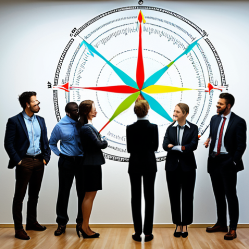 **Image Prompt 1:** A vibrant, dynamic scene showcasing a diverse group of people (employees, leaders) actively collaborating, making decisions, and supporting each other with a sense of unity and purpose. Their actions are subtly guided by an internal, glowing core (like a compass or an interwoven DNA helix pattern), symbolizing "living values." In the background, partially visible, a rigid, corporate poster on a wall displays generic, lifeless value statements, contrasting sharply with the energy of the foreground. The overall mood is one of cohesion, resilience, and authentic organizational strength.