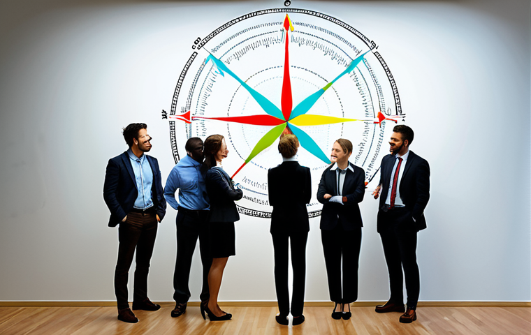 **Image Prompt 1:** A vibrant, dynamic scene showcasing a diverse group of people (employees, leaders) actively collaborating, making decisions, and supporting each other with a sense of unity and purpose. Their actions are subtly guided by an internal, glowing core (like a compass or an interwoven DNA helix pattern), symbolizing "living values." In the background, partially visible, a rigid, corporate poster on a wall displays generic, lifeless value statements, contrasting sharply with the energy of the foreground. The overall mood is one of cohesion, resilience, and authentic organizational strength.