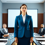 핵심 가치와 브랜드 충성도의 상관관계 - **

A professional female entrepreneur, fully clothed in a modest business suit, giving a presentati...
