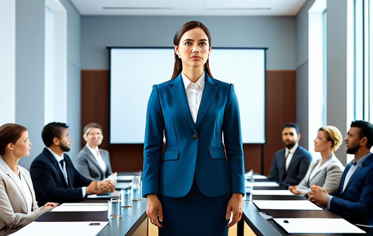 핵심 가치와 브랜드 충성도의 상관관계 - **
A professional female entrepreneur, fully clothed in a modest business suit, giving a presentati...